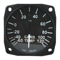 UMA Instruments Flight Instruments Carburetor Air Temperature Indicator 12-660-120F Carburetor Air Temperature Indicator