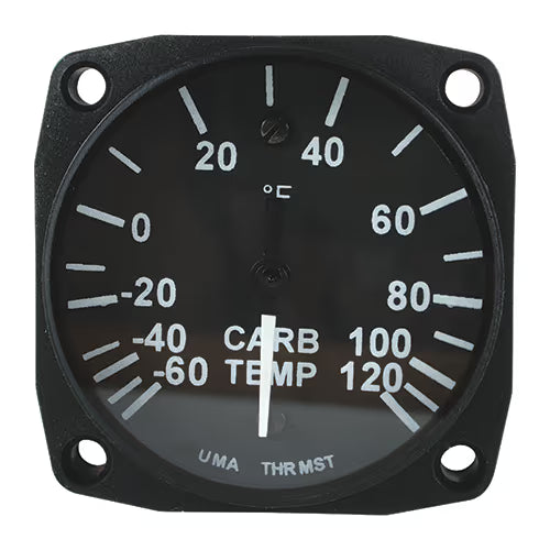 UMA Instruments Flight Instruments Carburetor Air Temperature Indicator 12-660-120F Carburetor Air Temperature Indicator