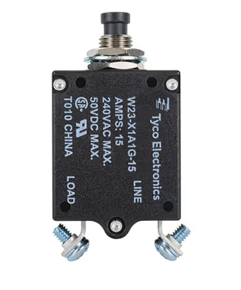 W23 Series Thermal Circuit Breaker | 15 Amp Rating, Push/Pull Actuator