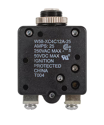 W58 Series Circuit Breaker | 25 Amp Rating, Push Actuator