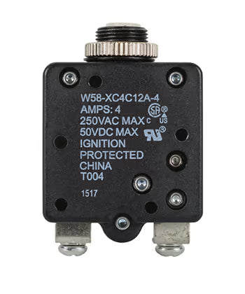 W58 Series Circuit Breaker | 4 Amp Rating, Push Actuator