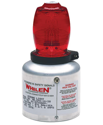Whelen Engineering Aircraft Lighting COMET FLASH STROBE LIGHT/Red, 7.25 tall, PMA 01-0770029-29 COMET FLASH STROBE LIGHT/Red, 7.25 tall, PMA
