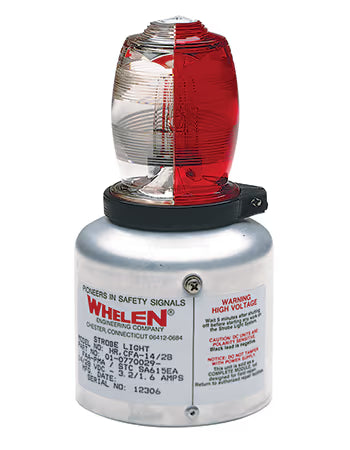 Whelen Engineering Aircraft Lighting COMET FLASH STROBE LIGHT/Red and white, 7.25 tall, PMA HRCFAS COMET FLASH STROBE LIGHT/Red and white, 7.25 tall, PMA